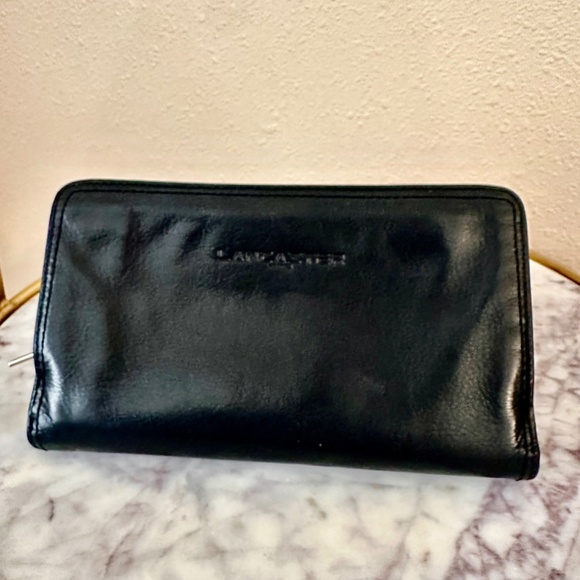 Vintage Lancaster Paris Modele Depose Black Leather Clutch Wallet - Picture 3 of 12